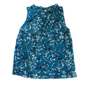 Croft & Barrow Multi Color Blue Sleeveless Blouse Size Small